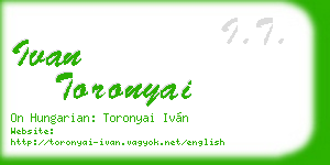 ivan toronyai business card